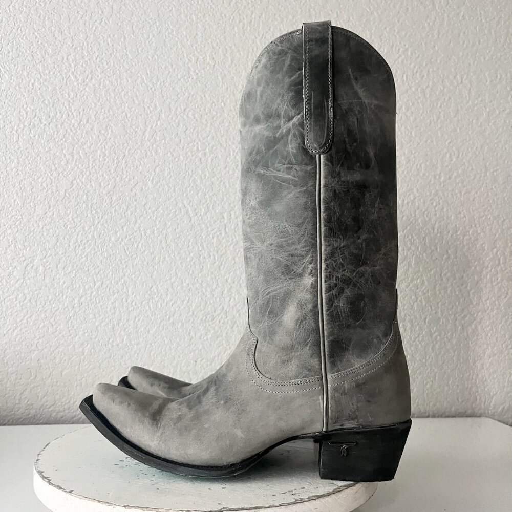 Lane EMMA JANE Gray Cowboy Boots Leather Western Tall Snip Toe Size 9.5 - Picture 5 of 12